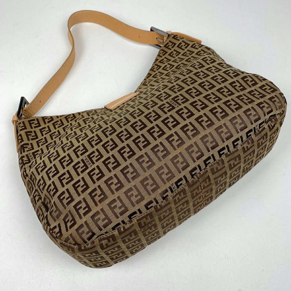 Fendi Canvas Brown Hobo Bag Shoulder Zucchino